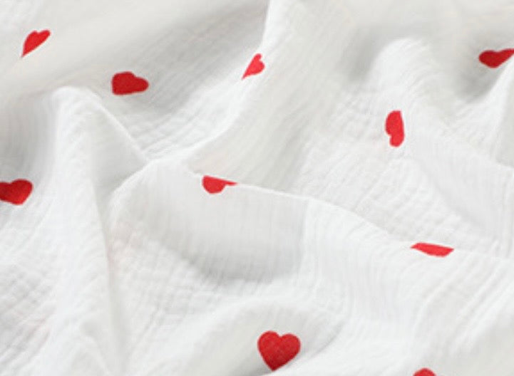 Hydrofiele doek – Rode hartjes